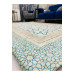 Blue Turkish Carpet Cover With Elegant Velvet Decorations