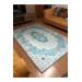 Blue And White Velor Carpet Cover Decorated With Ornaments