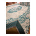 Blue And White Velor Carpet Cover Decorated With Ornaments