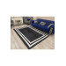 Black Silk Carpet Cover With White Border