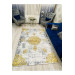 Gray And White Carpet Cover With Golden Velvet Decorations