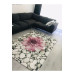 Plush Rug Cover With Large Pebble And Flower Pattern