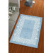 Silk Velvet Light Blue Color Waterway Pattern Elastic Carpet Cover