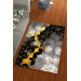 Silk Velvet Gold Color Pyramid Pattern Elastic Carpet Cover
