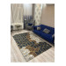 Brown Turkish Carpet Cover With Golden 3D Lines