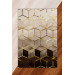 Silk Velvet Brown Cream Color Pyramid Pattern Elastic Carpet Cover