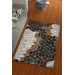 Silk Velvet Dark Brown Color Pyramid Pattern Elastic Carpet Cover