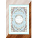 Silk Velvet Blue Colored Patterned Elastic Carpet Cover