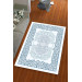 Silk Velvet Blue Color Ottoman Pattern Elastic Carpet Cover