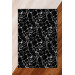 Silk Velvet Black Color Marble Pattern Elastic Carpet Cover