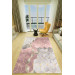 Anti Slip Base Light Gray Pink Color Cube Pattern Decorative Carpet