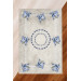 Gray Floor Rugs With Ottoman Motifs And Blue Flowers