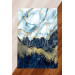Non Slip Base Blue Gold Color Modern Stone Marble Pattern Multi-Purpose Decorative Carpet