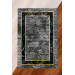 Modern Carpet With An Elegant Black And Gold Marble Pattern