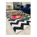 Modern Velor Rug With A Flamingo And Flower Pattern