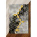 Gray And Gold Living Room Carpet With 3D Pattern