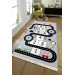 Modern Gray Children's Carpet Decorated With Drawings