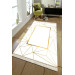 Cream Office Rugs Decorated With Gold Stripes