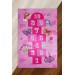 Stain Resistant Pink Non Slip Base Hopscotch Pattern Carpet