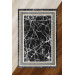 Black Carpet With Marble Pattern With White Frame