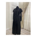 Black Abaya Dress Decorated With Stones, Size 40