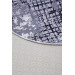 Gray Black Fringeless Digital Printed Round Washable Decorative Carpet
