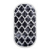 Decorative Digital Fringed Oval Cut Carpet Rug Antiallergic Black Pattern