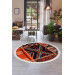 Fringed Digital Round Carpet Non Slip Washable Kitchen Living Room Carpet
