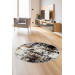 Black Fringeless Digital Round Carpet Non Slip Washable Living Room Carpet