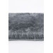 Dark Gray Plum Round Hide Woven Carpet Plush Rabbit Fur Feeling Antibacterial