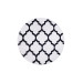 Spade White Fringeless Digital Printed Round Washable Carpet 100X100