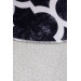 Spade Black Fringeless Digital Printed Round Washable Carpet 100X100