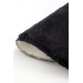 Black Round Hide Woven Carpet Plush Soft Anti Slip Antibacterial