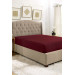 Single Elastic Combed Bed Sheet Cotton Claret Red