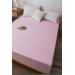 Single Elastic Combed Cotton Bed Sheet Cotton Pink