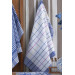 Towel Set German Napkin 50X70 Cm Cotton Checkered Blue
