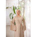 Ruffled Two Suit Abaya Beige