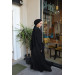 Ruffled Two Suit Abaya Black