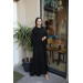 Ruffled Two Suit Abaya Black