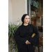 Ruffled Two Suit Abaya Black