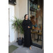 Ruffled Two Suit Abaya Black