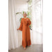 Ruffled Two Suit Abaya Orange