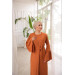 Ruffled Two Suit Abaya Orange