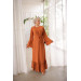 Ruffled Two Suit Abaya Orange