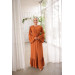 Ruffled Two Suit Abaya Orange