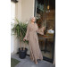 Ruffled Two Suit Abaya Mink