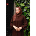 Designer Abaya With Hidden Placket Brown