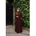 Designer Abaya With Hidden Placket Brown