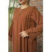 Coated Buttoned Ribbed Ababia Brown