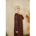 Abaya With Stone Sleeves Bitter Brown